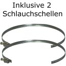 100 mm 1,5m Abluftschlauch 100mm Set mit Schlauchschelle PVC flexibel für Trockner Klimaanlage Dunstabzug