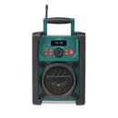 DAB+ Radio | Baustellenradio | DAB+ / FM | 2.2 " | Scharz-weiß Monitor | Batteriebetrieben / Netzstromversorgung | Digital | 15 W | Bluetooth® | Wecker | IP65 | Tragegriff | Grün / Schwarz