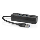 USB-HUB 3.2 - Weiche 3x USB A Buchse + microSD Kartenlesegerät Cardreader PC Laptop