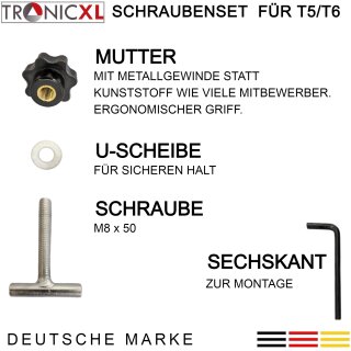 4x Befestigungsschrauben 50mm für VW T5 T6 Halterung Multiflexboard  Rastschiene