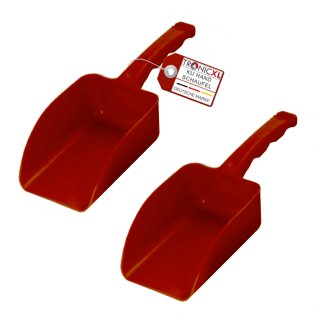 2x 750ml Schaufel rot Handschaufel Kunststoff Loch hitzebeständig Küche Gastro