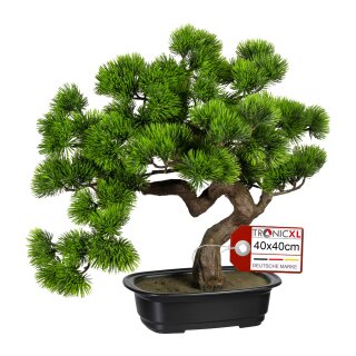 Kunstpflanze Deko Bonsai Kiefer 40cm mit Topf künstlich Kunststoff