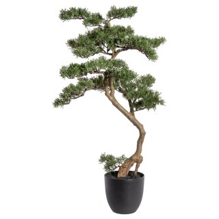 Kunstpflanze Deko Bonsai Zeder 90cm x 40cm mit Topf künstlich Kunststoff Dekoration