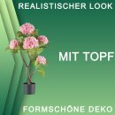 Große Kunstpflanze ca. 85cm Hortensie Real Touch Busch künstlich Deko rosa