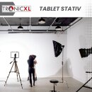 Kamerastativ Tablet Stativ Ständer 134cm für Tablets kompatibel mit iPad Mini Air 1 2 Samsung Android Kamera Tripod