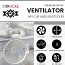 PREMIUM USB Ventilator Grow mit Clip Klipp Klemmventilator für Growbox Zelt