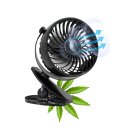 PREMIUM USB Ventilator Grow mit Clip Klipp Klemme Klemmventilator I Clipventilator für Kingpower Growbox Growschrank Secret Jardin GrowPro DiamondBox Zelsius Mars Hydro schwarz