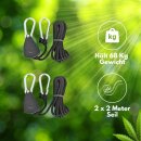 2X Aufhängung für Growbox Komplettset Lampe Aktivkohlefilter Seil Ratsche Ratschen