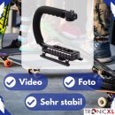 Smartphone Video Rig Stabilizer Action Griff Handy Foto Handgriff Stabilisator mit Cold Shoe für Kaltschuh