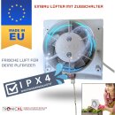 IPX4 Premium 100mm Abluft Zuluft Grow Lüfter Ventilator für Growbox