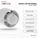 100mm Abluft Zuluft Grow Lüfter Inline Ventilator mit Kabel Stecker Schalter 230V für Steckdose Kanal Abluftventilator