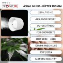 Grow Abluft Set 100mm leise Belüftungsset für Growbox Aktivkohlefilter Lüfter Abluftlüfter Abluftschlauch mit Kabel Schalter