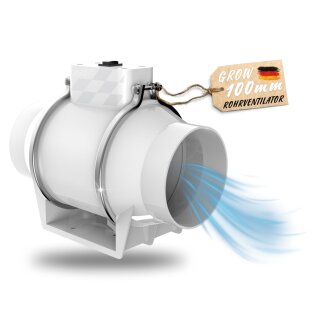 100mm Turboventilator Grow Abluft Lüfter Rohrventilator für Growbox Growzelt