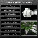 100mm Grow Turboventilator Rohrventilator mit Schalter Kabel leise Rohrlüfter Abluftventilator Abluft Zuluft Lüfter