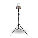 Smartphone Stativ mit Licht 2m mit Kugelkopf drehbar neigbar Halterung Ständer Tripod Handy hoch groß Foto Video höhenverstellbar 210cm für Influencer Video