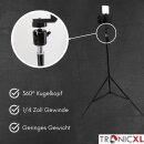 Smartphone Stativ mit Licht 2m mit Kugelkopf drehbar neigbar Halterung Ständer Tripod Handy hoch groß Foto Video höhenverstellbar 210cm für Influencer Video