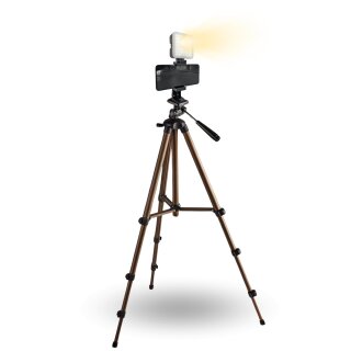 134cm Smartphone Stativ mit Licht drehbar Halterung Ständer Tripod Handy hoch Foto Video höhenverstellbar