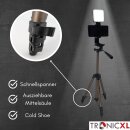 105cm Handy Stativ drehbar Smartphone Halterung mit Licht LED Lampe Ständer Tripod Handy hoch Foto Video