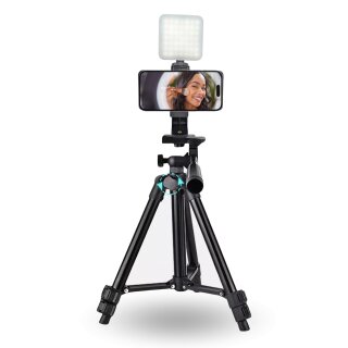 30-60cm Handy Stativ mit Licht drehbar Smartphone Halterung Ständer Tripod Foto Video