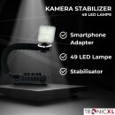 Kamera Video Action Stabilisierungsgriff Handgriff Stabilisator mit LED Videolampe Erweiterbar Cold Shoe