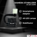 Smartphone Video Rig Stabilizer Griff Halterung mit LED...