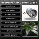 150mm Premium Industrie Axial Rohrlüfter Metall Grow Abluftventilator für Growroom Grower Abluftlüfter Lüfter