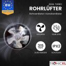 315mm Premium Industrie Axial Rohrlüfter Metall Grow Abluftventilator für Growroom Grower Abluftlüfter Lüfter 315 mm