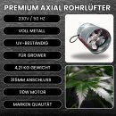 315mm Premium Industrie Axial Rohrlüfter Metall Grow Abluftventilator für Growroom Grower Abluftlüfter Lüfter 315 mm