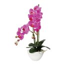 Kunstplanze Phalaenopsis 50cm weiß im Topf Keramik 14,5x8,5cm lila Deko Idee