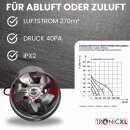 150mm Premium Industrie Axial Rohrlüfter 270m³/h Metall Abluftventilator Lüfter Zuluft Abluft