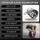 160mm Premium Industrie Axial Rohrlüfter Metall Abluftventilator Lüfter Zuluft Abluft Rohrventilator Abluftlüfter