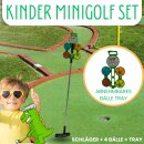 Kinder Minigolf Set Schläger + 4 Bälle + Tray...