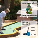 Kinder Minigolf Set Schläger + 4 Bälle + Tray Mini Golf Set Golfschläger Golfbälle