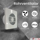 IPX4 15W 100mm Abluft Zuluft Grow Lüfter Ventilator...