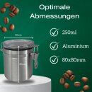 3x Kaffeedose 250ml luftdicht Aufbewahrungsdose I Alu Dose für Kaffee Bohnen Tee Kakao Aromadose