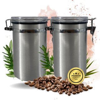 2 Stück Kaffeedose 500ml luftdicht Kaffee Dose Metall Kakao Tee Vorratsbehälter Box