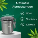 Kräuter Aufbewahrungsdose 250ml luftdicht Dose + Boveda Pack 62% Grow Aufbewahrung Ernte