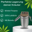 XL 500ml Aufbewahrung Dose Metall Grow + Boveda 62% Grower Box Container