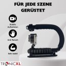 Actioncam Stabilisator kompatibel mit DJI Osmo GoPro Hero Hero+ Stabilizer 3 4 5 6 7 8 9 10 11 12 13 Session Action Cam Kamera Halterung Actionkamera Handgriff Griff