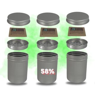 3 Stück 58% Premium Grow Aufbewahrung Case Aufbewahrungsdose mit Einsatz 250ml kompatibel mit Boveda + Pack Größe 4