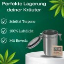 2 Stück 58% Premium Kräuter Aufbewahrungsdose 500ml luftdicht kompatibel mit Boveda + Pack Größe 8 Grow Aufbewahrung Ernte Dose Behälter Vorratsdose Metall Container Stash Box