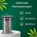 Premium Kräuter Aufbewahrungsdose 500ml luftdicht kompatibel mit Boveda + Pack 58% Größe 8 Grow Aufbewahrung Ernte Dose Container Stash Box