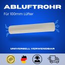 Ablufthaube Mauerkausten + 104mm Rohr 50cm für 100mm Lüfter Abluft Luftrohr Abluftventilator Lüftungsrohr Kunststoff Rundrohr Kanal Zuluft Abluftlüfter