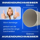 Ablufthaube Mauerkausten + 104mm Rohr 50cm für 100mm Lüfter Abluft Luftrohr Abluftventilator Lüftungsrohr Kunststoff Rundrohr Kanal Zuluft Abluftlüfter