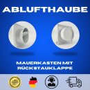 100m³/h Lüftungsanlage Set I 230V Wandlüfter + Rohr + Ablufthaube Lüfter mit Fliegengitter Wohnraumlüftung Bad Keller Garage Werkstatt WC