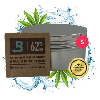 Größe S für Stash Dose Grow Ernte Aufbewahrung kompatibel mit Boveda + Pack 62% luftdicht I Ernte Dose Behälter Vorratsdose Metall Container