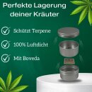 Größe S für Stash Dose Grow Ernte Aufbewahrung kompatibel mit Boveda + Pack 62% luftdicht I Ernte Dose Behälter Vorratsdose Metall Container