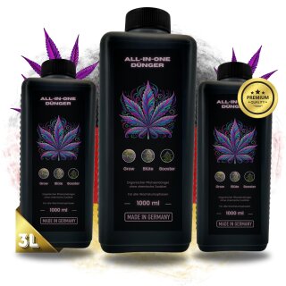 3L Grow Dünger I All in One I Indoor & Outdoor für Wachstumsphase und Blütephase kompatibel mit Growbox Grower 3 Liter Grow & Blüte Starter Set Try Pack