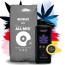 1 x Dünger All in One für BioBizz + 1 Sack All Mix Grow Erde für Anzucht & Blüte Allmix Komplett Set Anbau Try Pack