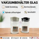 2x 1 Liter Grow Vakuum Kräuter Borosilikat Glas Aufbewahrung Vorratsglas Ernte 1000ml luftdicht Glasbehälter mit Deckel